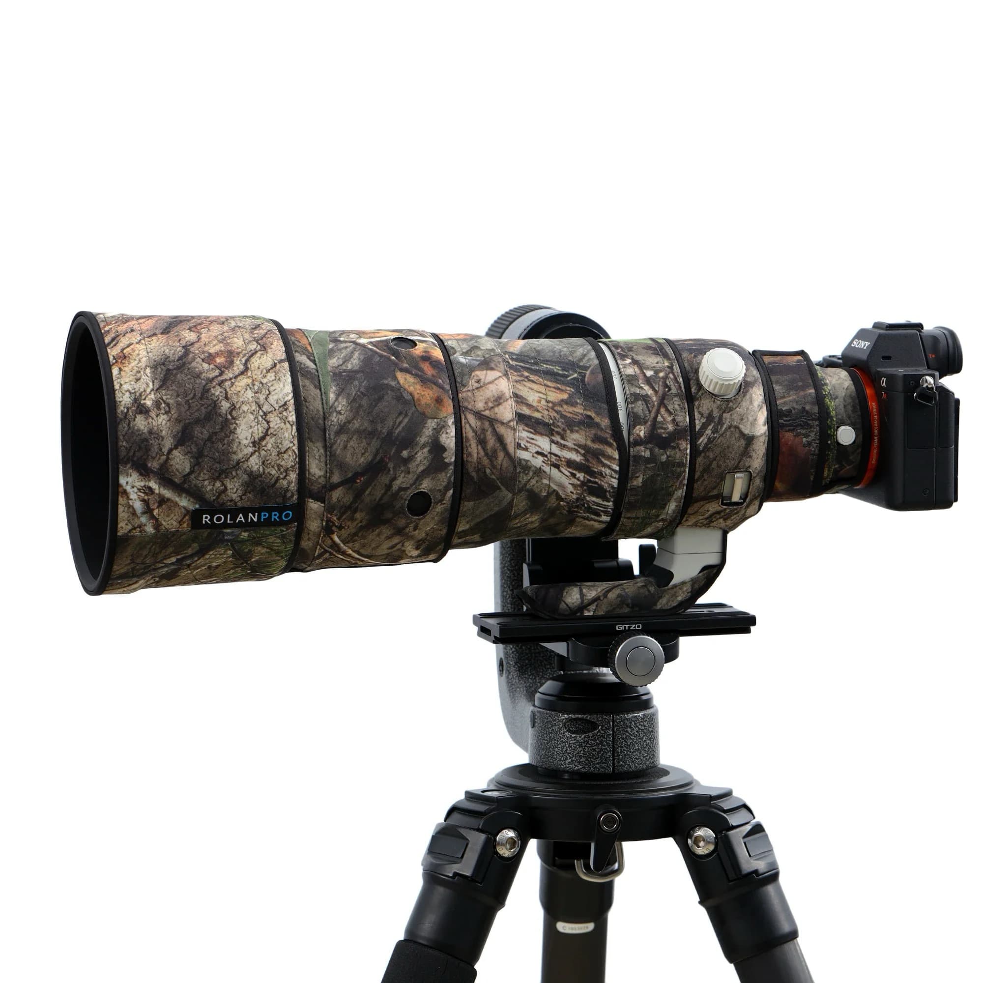 A camera and lens with a RolanPro cover