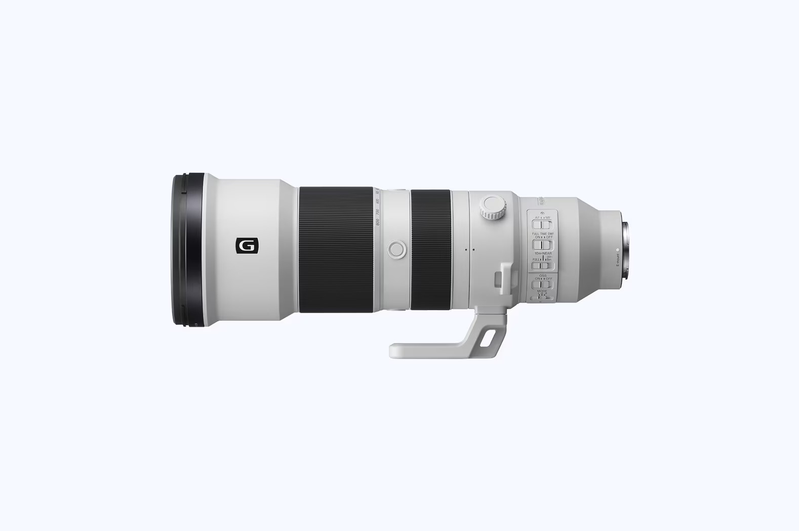 Sony Fe 400 800Mm F6 3 8 G Oss Zoom Scale View Sony Fe 400-800Mm F6.3-8 G Oss Lens Showing The Zoom Ring Focal Length Scale, Af/Mf, Oss And Focus Limiter Switches